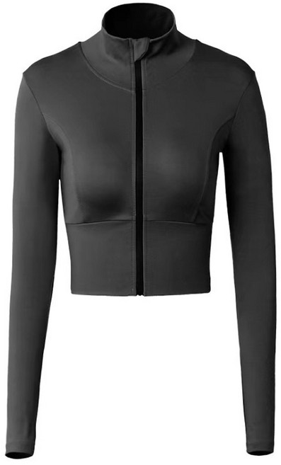 알럽핏 여성용 폴라크롭 요가 집업