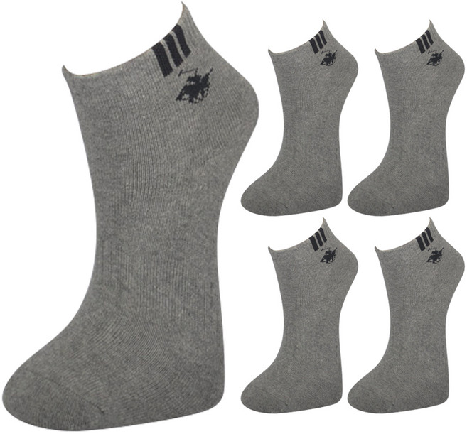 비버리힐스폴로클럽 남성용 통파일 단목 삼로고 발목양말 5p