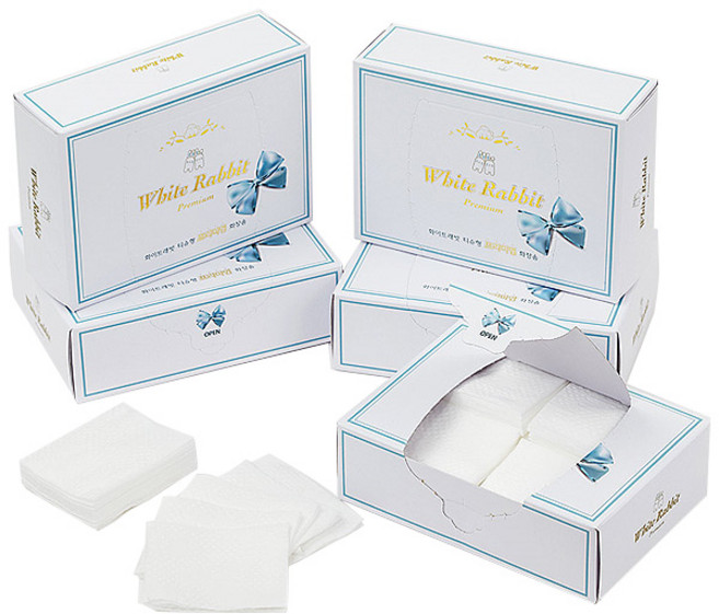 화이트래빗 프리미엄 화장솜, 100개입, 5개