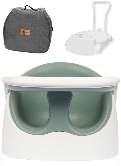 젤리맘 와이즈체어 A클래스 변신 아기의자 + 가방 + 카트, 세이지틸(와이즈체어), 그레이(가방), 그레이(카트 + 리드줄)