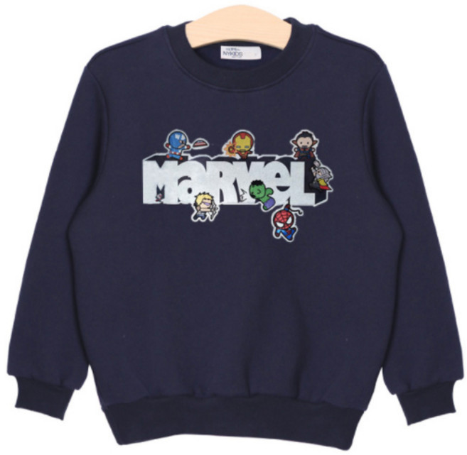 뉴욕꼬맹이 아동용 MARVEL 샤이닝라벨 기모 맨투맨 S014