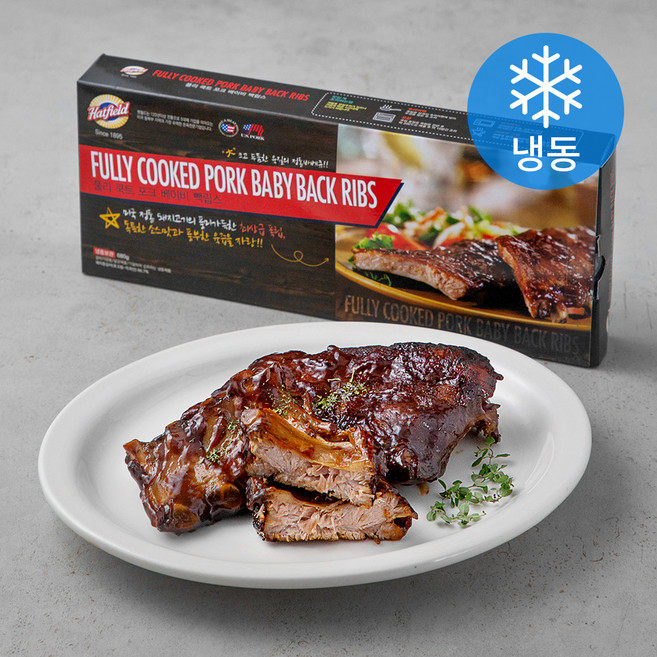 햇필드 풀리쿡트 포크 베이비백 폭립 (냉동), 680g, 1개