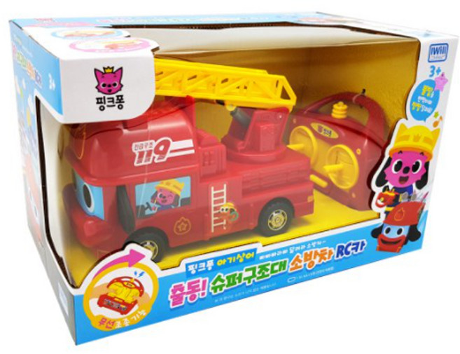 핑크퐁 슈퍼 구조대 RC카 소방차, 혼합색상, 1개