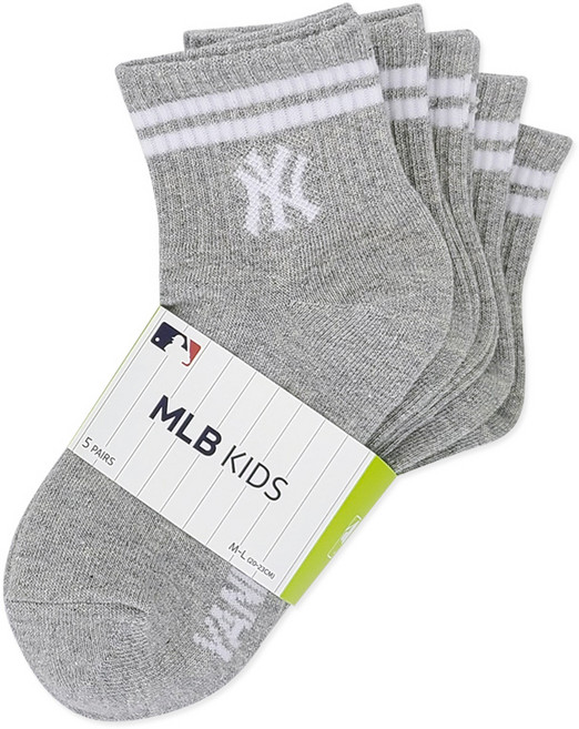 New York Yankees 兒童雙線中筒襪 5雙