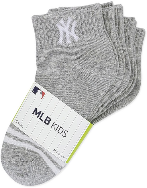 뉴욕양키스 MLB 아동용 앞코이선 단목 양말 5족