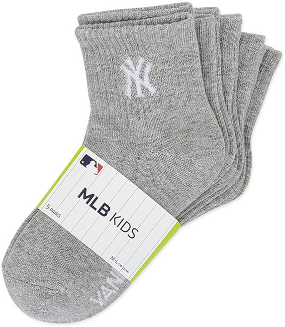 MLB 아동용 빅로고 중목 양말 5족