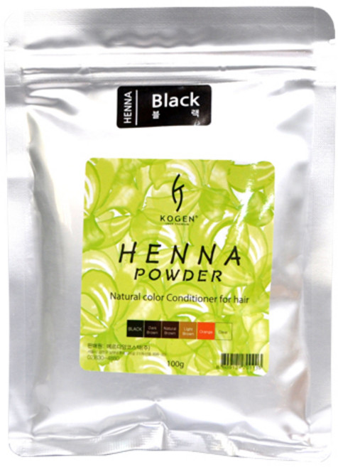 코겐 헤나파우더 염색약 100g, 블랙, 1개