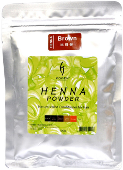 코겐 헤나파우더 염색약 100g, 브라운, 1개