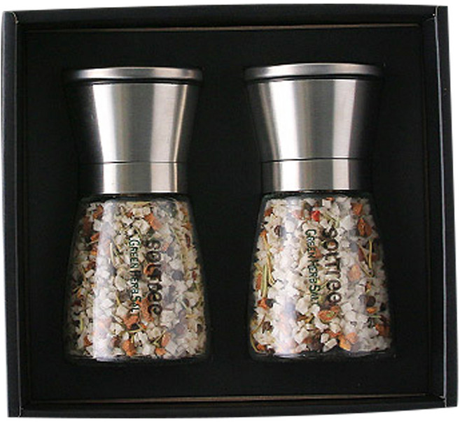 솔트리 그라인더 그린허브120g + 레드페퍼 120g 솔트 선물세트, 1세트