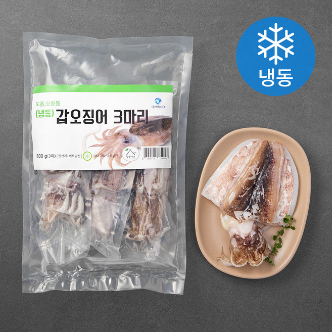 살맛나요 갑오징어 3마리 (냉동), 600g, 1팩