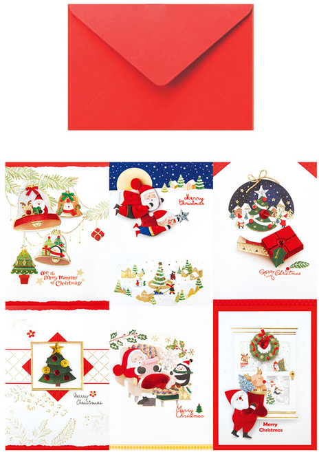 프롬앤투 크리스마스 카드 6종 세트 S772, 혼합색상, 1세트