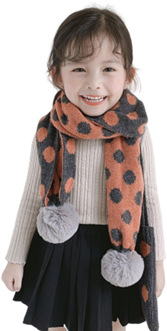 키즈트리 아동용 도트 양면 방울 목도리 WJ-60