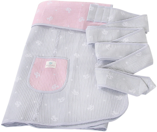 이지베이비 포니 수제 누빔 안장 추가 포대기, 핑크그레이