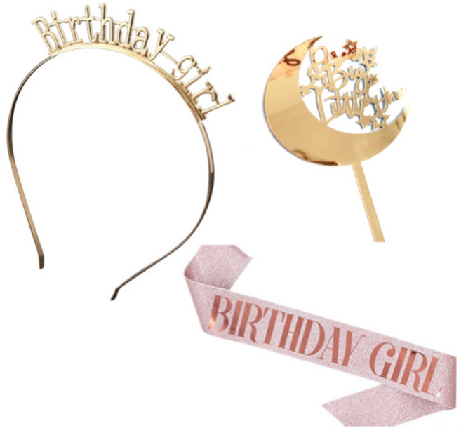 마켓감성 공주 생일파티 머리띠 세트, 랜덤발송, 1세트