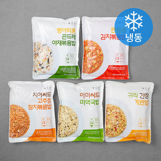 바르닭 닭가슴살 곤약볶음밥 250g x 5종세트 (냉동), 1.25kg, 1세트