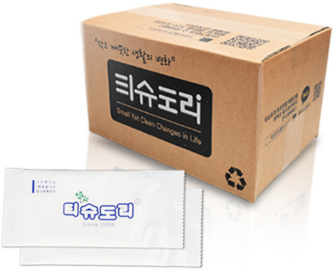 티슈도리 스펀레이스 업소용 개별포장 물티슈, 1개입, 400개