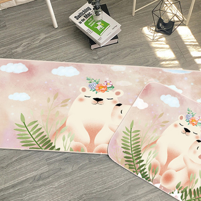 더플로우 리빙 플로우 동물농장 발매트, E해피베어