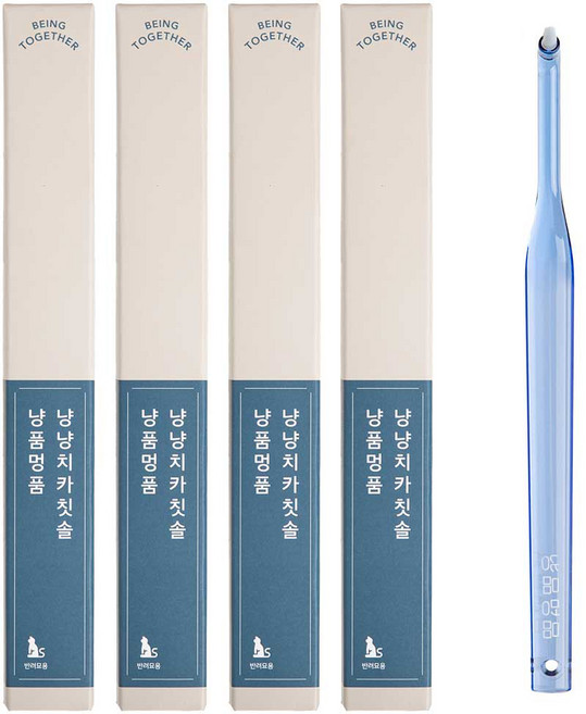 냥품멍품 냥냥 고양이 치카 칫솔, 혼합색상, 4개