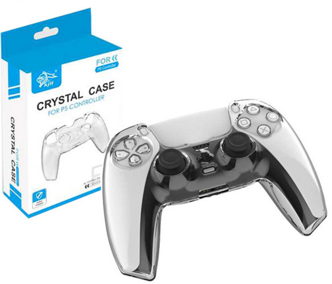 PS5 듀얼 센스 무선 컨트롤러 크리스탈 커버 투명 케이스, 1개