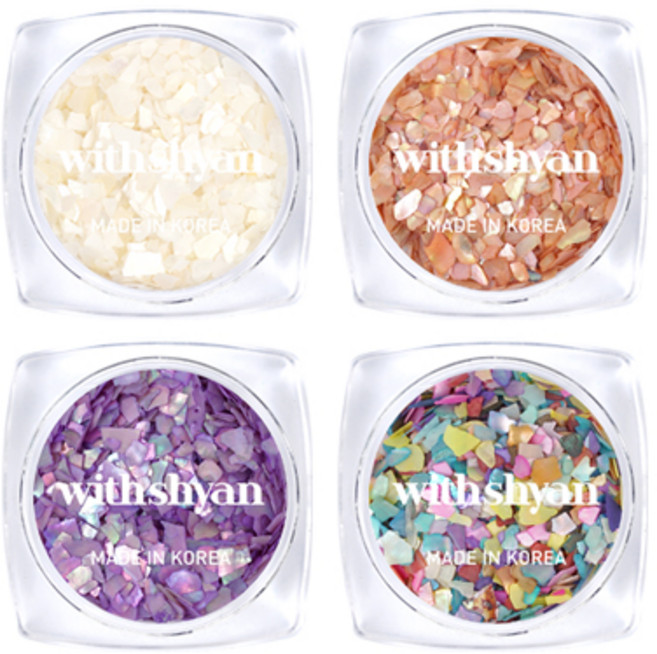 위드샨 프리미엄 자개 네일 글리터 4종 세트, 01 진주알, 04 노을, 11 제비꽃, 15 색동저고리, 1개