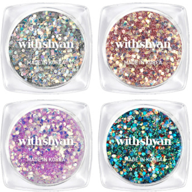 위드샨 프리미엄 쥬얼 네일 글리터 4종 세트, A04 로즈골드, B01 첫커플링, B09 제비꽃, B11 연못, 1개