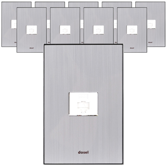 도셀 전화 모듈라8P 1구 콘센트 실버 SD54, 10개