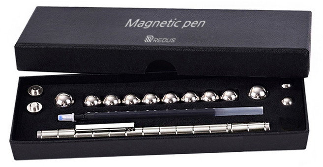 레더스 마그네틱 블록 볼펜, 실버, 1개