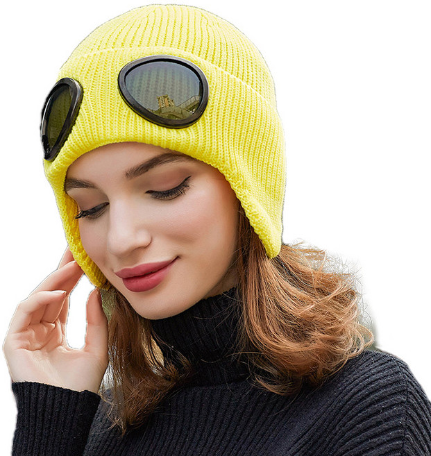 나야스타일 남녀공용 스포츠 방한 비니 DJBG-07-1, 옐로우, 1개