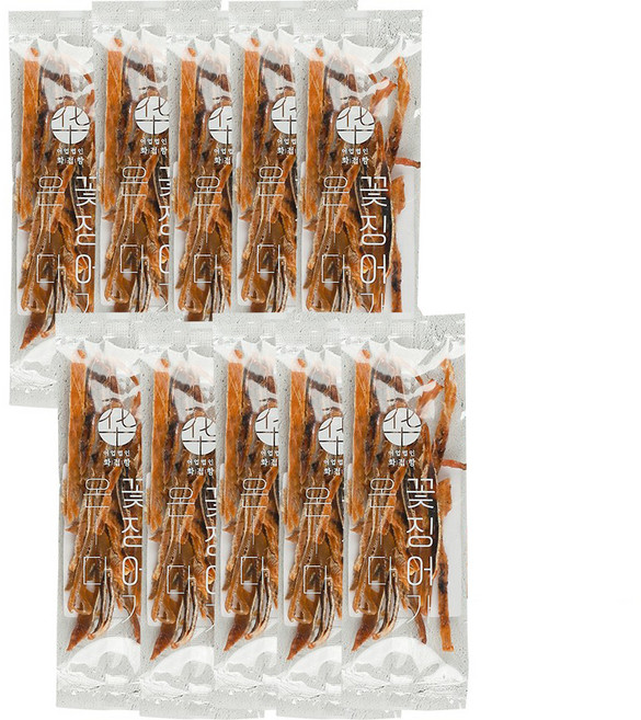 화접항 꽃징어가온다 꾸이오징어 슬라이스, 20g, 10개
