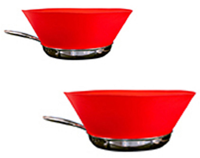 프라이월 프라이팬 기름방지망 레드 22cm + 28cm, 1세트