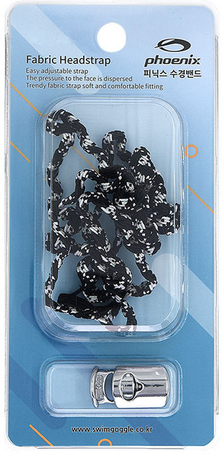 피닉스 패브릭 수제 수경 밴드 PB-200, Black + Silver, 1개