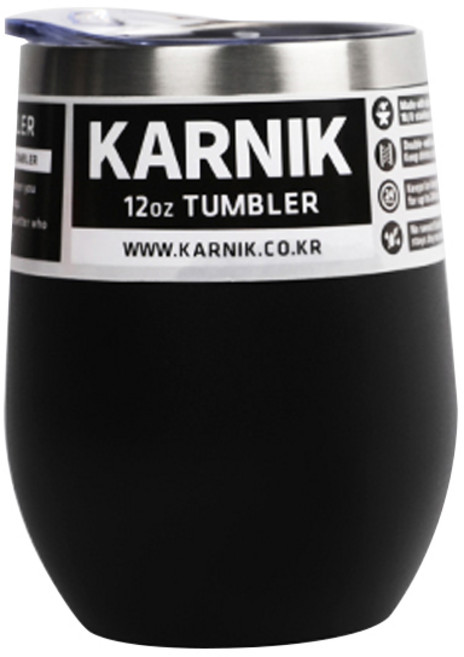 카르닉 이중진공 스테인리스 휴대용 와인 보온보냉 텀블러, 블랙, 355ml, 1개