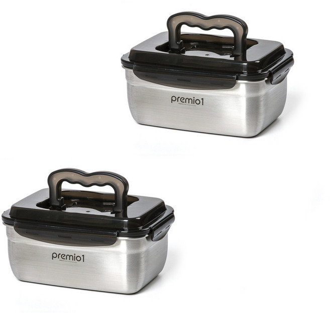 키친아트 스텐304 프리미오1 전해 무연마 김치통 2호, 3.6L, 2개