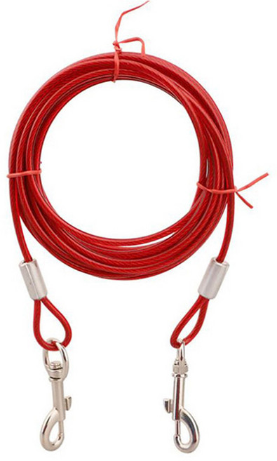 대형견 롱와이어 리드줄, 레드, 1개