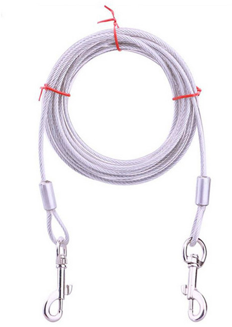 중대형견 롱와이어 리드줄, 화이트, 1개