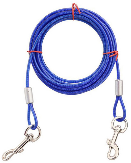 중대형견 롱와이어 리드줄, 블루, 1개