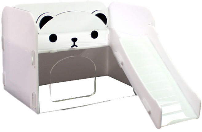 WithU 곰돌이 2층 팬션 조립식 아크릴 은신처 중 SAG-080-1, 투명, 1개