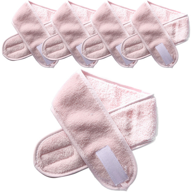 에이홉 머리고정 벨크로 세안밴드, 베이비핑크, 5개