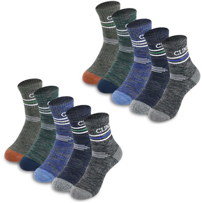 클라임 남성용 단목 등산양말, 랜덤발송, 10개