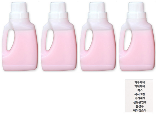 페인트인포 세제소분용기 1L 4p + 한글 스티커 8종 세트, 1세트