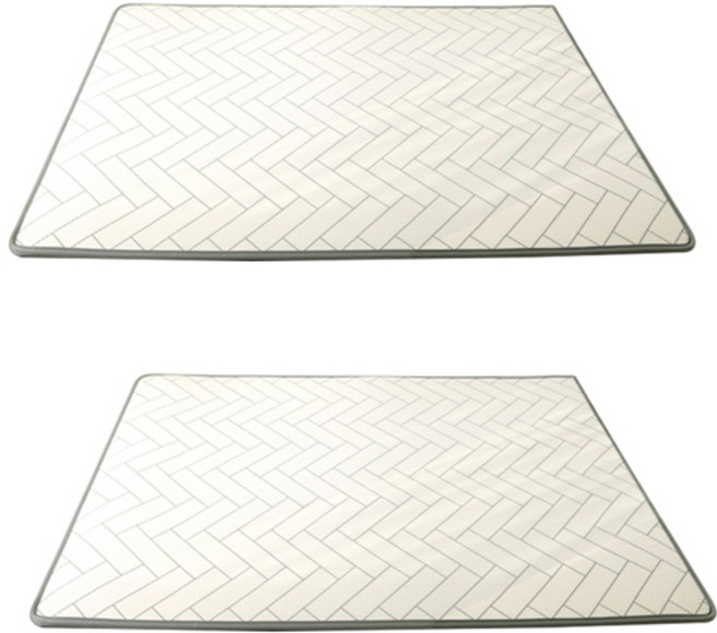 맘앤마음 논슬립 프리미엄 해링본 유아놀이방 매트 2p, 화이트