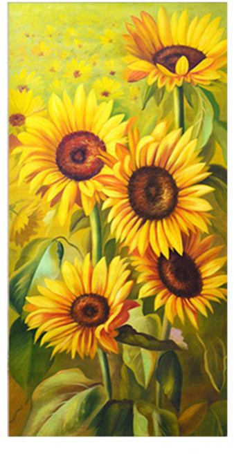 메이리앤 세로 대형 해바라기 보석십자수 DIY 키트 60 x 110 cm, 혼합색상, 1세트