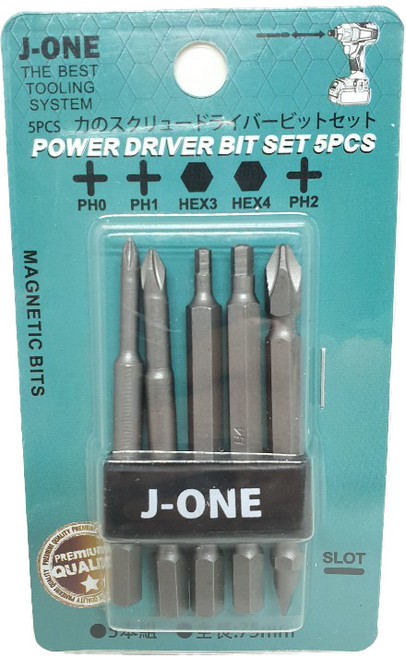제이원 전동 드라이버 비트 5종 세트, 1세트