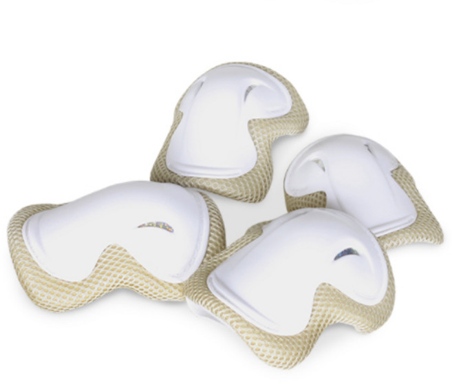 엠모터스 어반 주니어 무릎 + 팔꿈치 자전거 보호대, 밀크티, 1세트