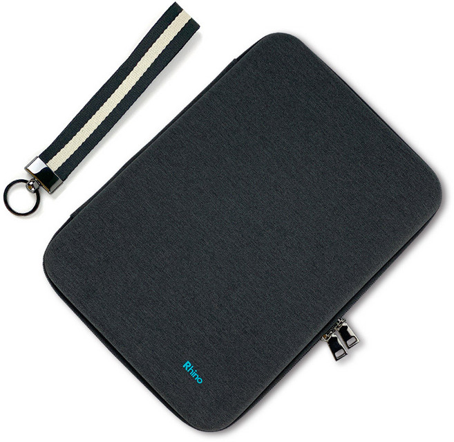 라이노핏 EVA 태블릿PC 하드 케이스 아이패드 파우치 + 스트랩, 차콜, 1개