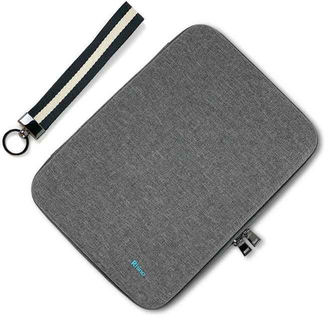 라이노핏 EVA 태블릿PC 하드 케이스 아이패드 파우치 + 스트랩, 그레이, 1개