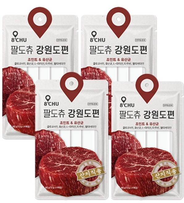 팔도츄 강아지 간식 파우치, 강원도편, 48g, 4개