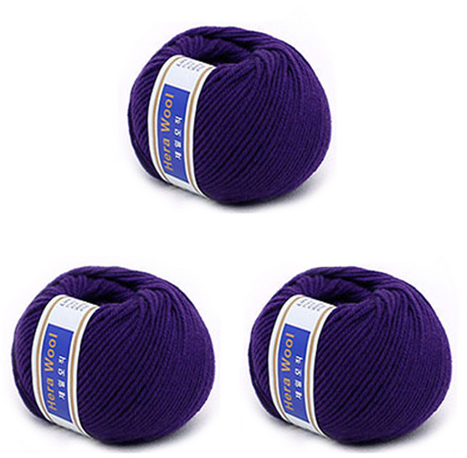 SAMSUNG 三星 C&T Hera Wool 編織線, 29 茄紫色, 3個