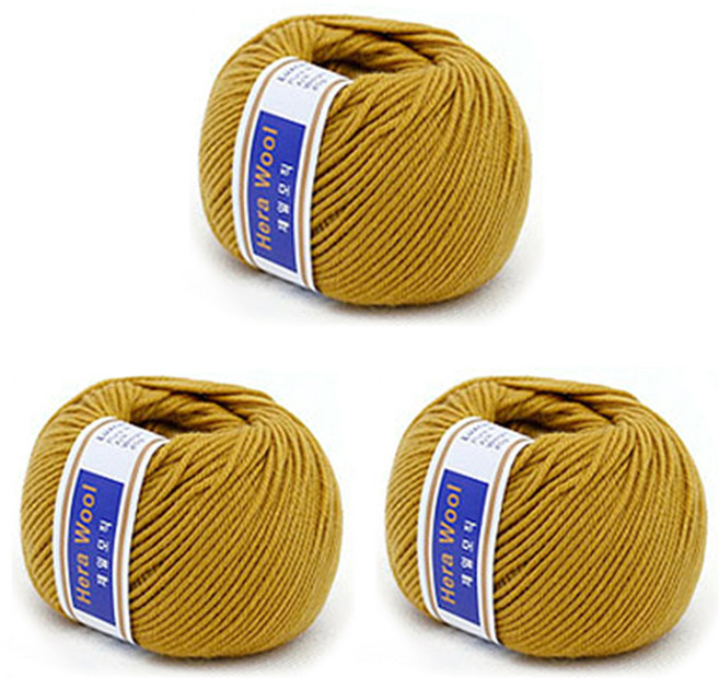 SAMSUNG 三星 C&T Hera Wool 毛線, 22 芥末黃, 3個