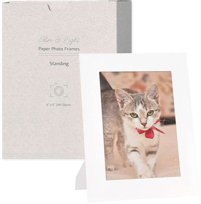 모노라이크 슬림앤라이트 스탠딩 종이액자, 화이트, 100개
